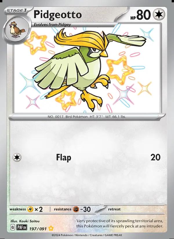 Image of Pidgeotto Paldean Fates (PAF) #197