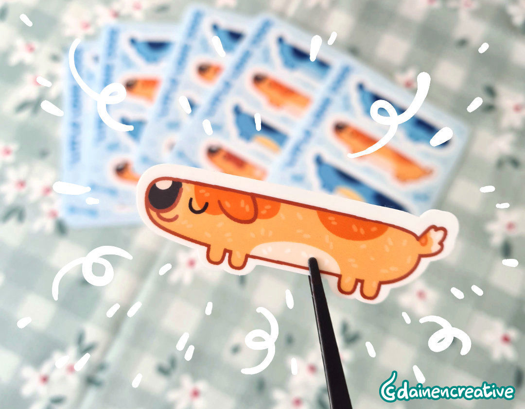 Artist Series - Long Dog Sticker Sheet - Dainencreative - Pop Culture Larrikin 