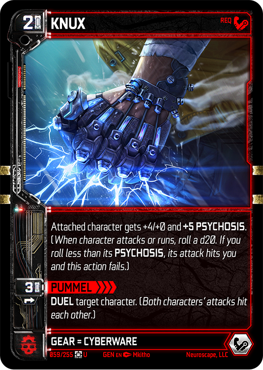 Official Neuroscape card art — Knux (Gear)