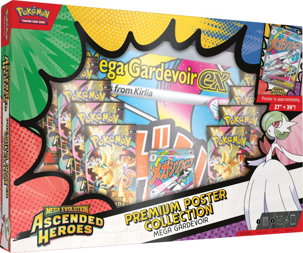 (Pre-Order) ME Ascended Heroes - Premium Poster Collection - (Mega Lucario or Mega Gardevoir)