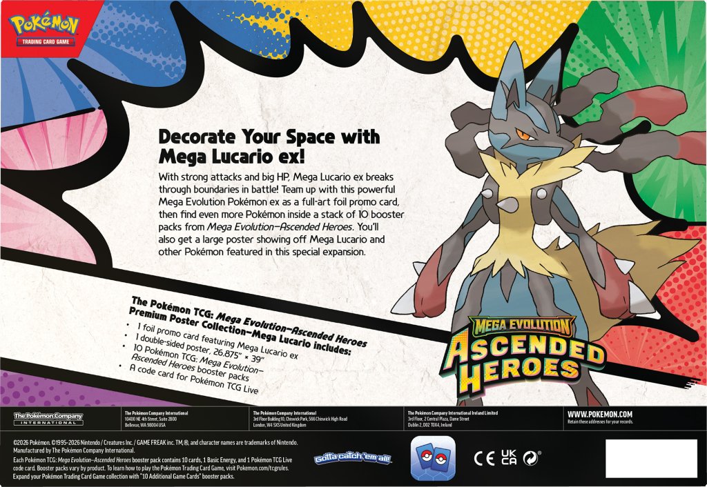 (Pre-Order) ME Ascended Heroes - Premium Poster Collection - (Mega Lucario or Mega Gardevoir)