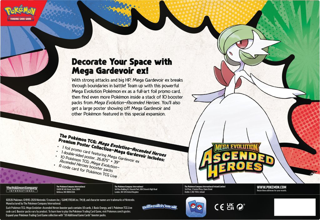 (Pre-Order) ME Ascended Heroes - Premium Poster Collection - (Mega Lucario or Mega Gardevoir)