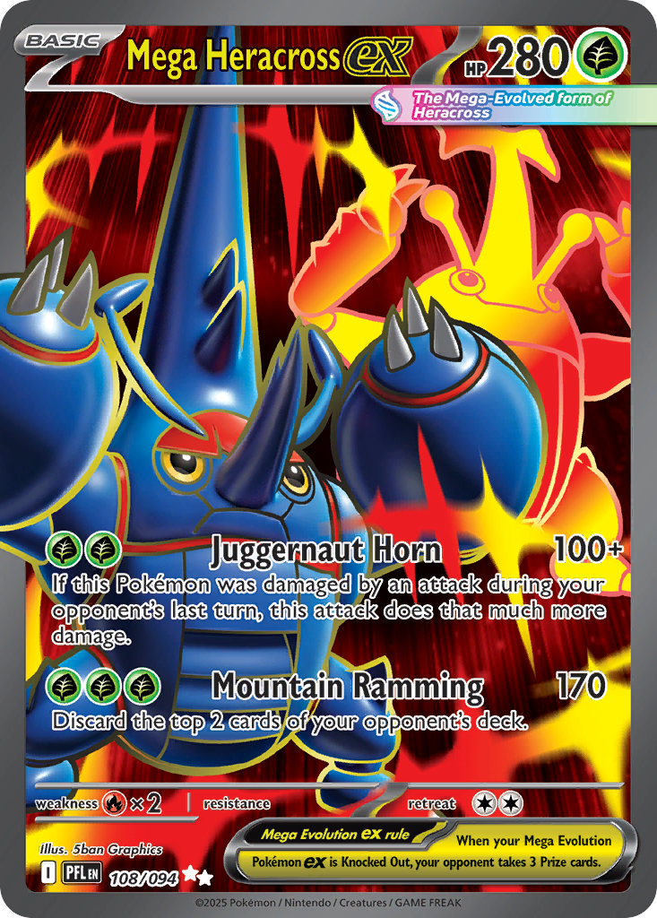 Mega Heracross ex #108 Mega Evolution Series Phantasmal Flames en
