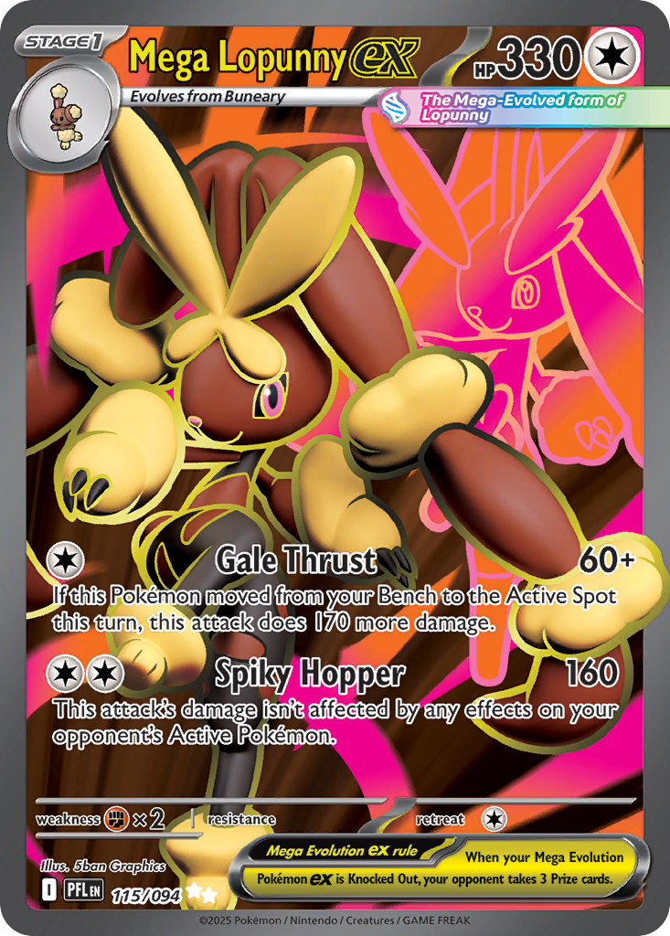 Mega Lopunny ex #115 Phantasmal Flames en