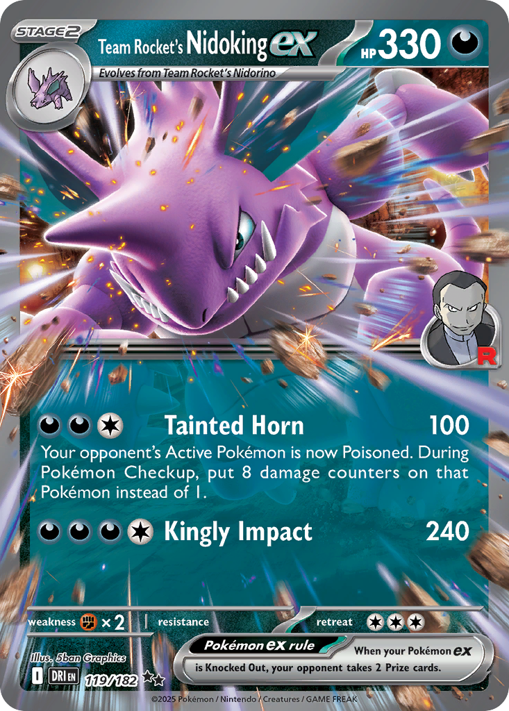 Team Rocket's Nidoking ex #119 Destined Rivals en