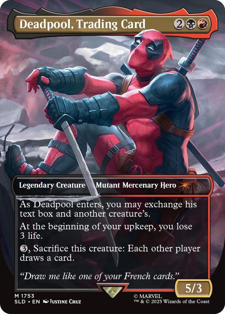 Deadpool, Trading Card non-foil Deadpool Secret Lair #1753 -  PCL