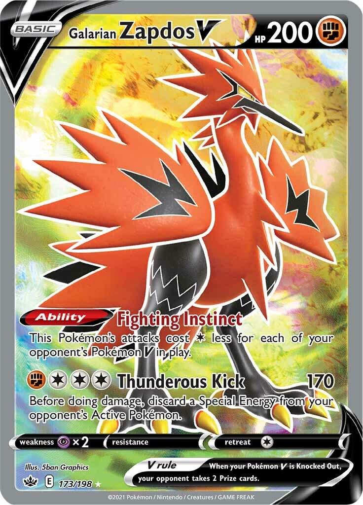 Galarian Zapdos V - Chilling Reign - 173 - Foil/Holo PCL