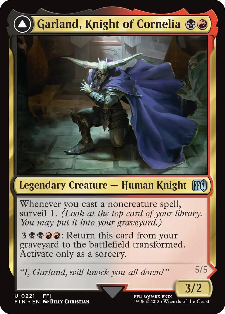 Image of Garland, Knight of Cornelia - 221 - MTG C-AC - Foil/Holo