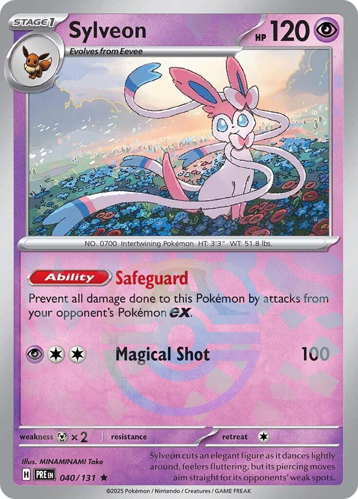 Sylveon #40 Masterball Reverse Holo Prismatic Evolutions en