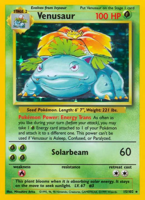 Venusaur Base Set - Original Series Pokemon - 15 - Holo PCL