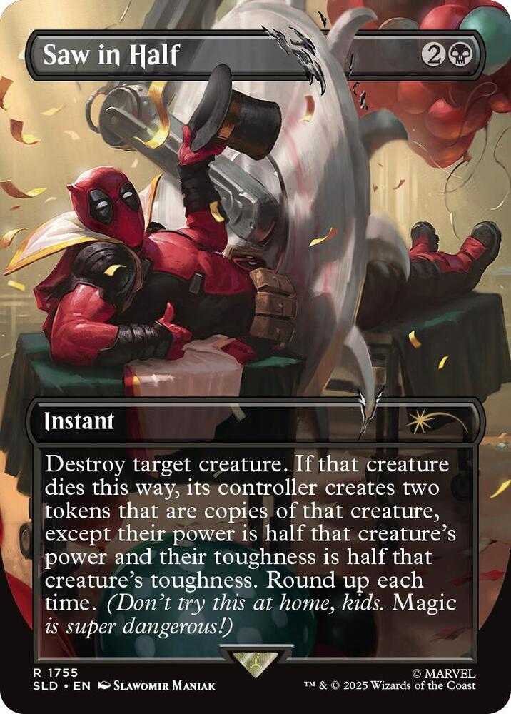 Saw In Half non-foil Deadpool Secret Lair #1755 -  PCL