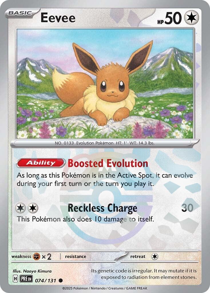 Eevee #74 Masterball Reverse Holo Prismatic Evolutions en