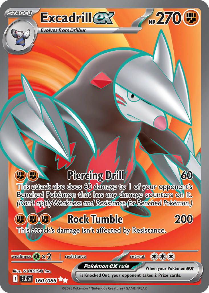 Excadrill ex #160 Black Bolt en