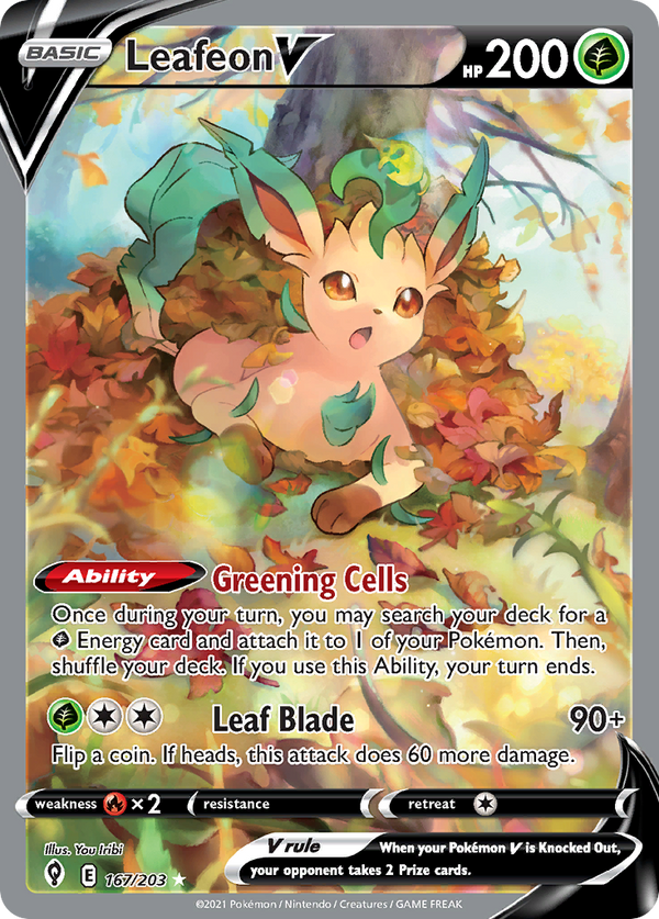 Leafeon V #167 EVS Evolving Skies EN Pokemon