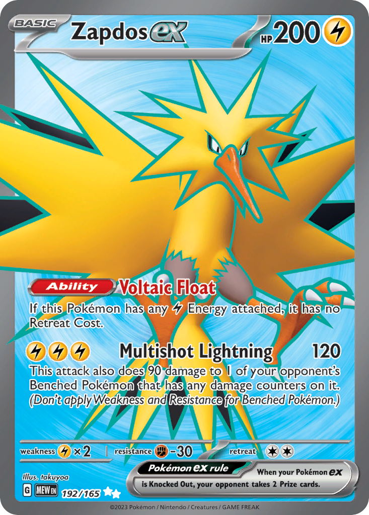 Zapdos ex #192 151 en