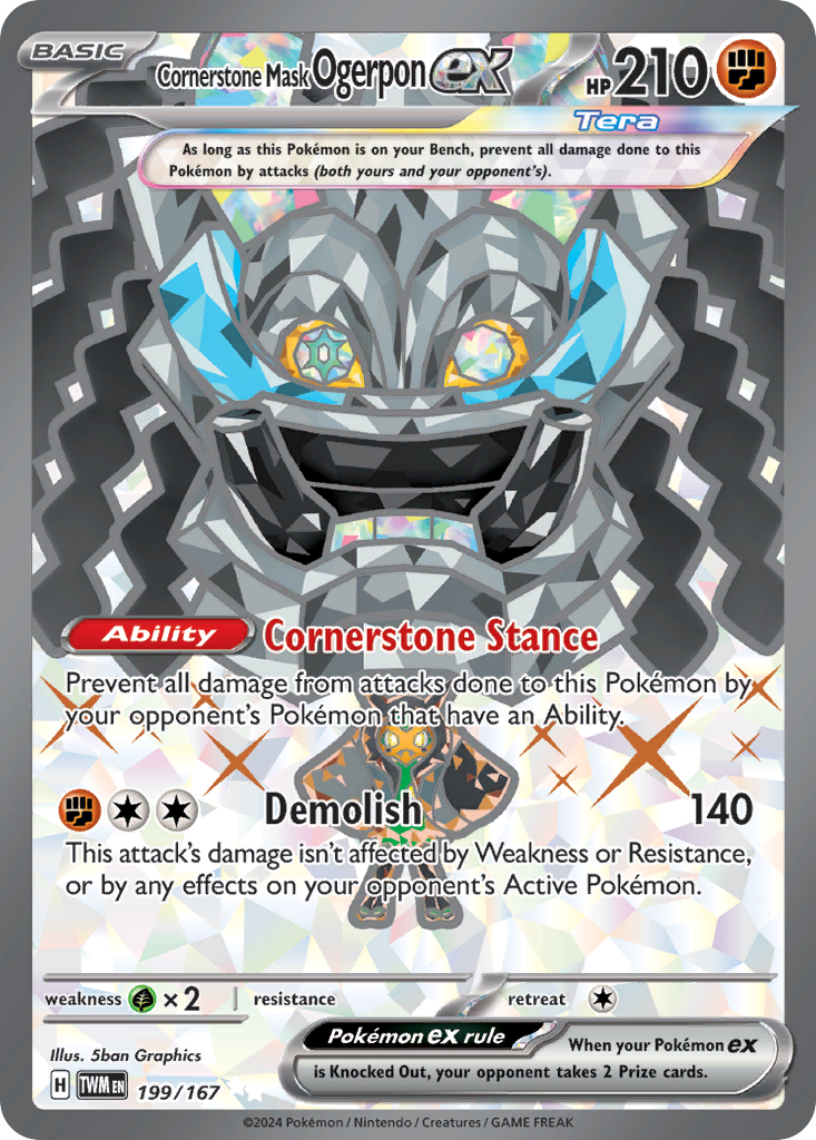 Cornerstone Mask Ogerpon ex #199 Twilight Masquerade en