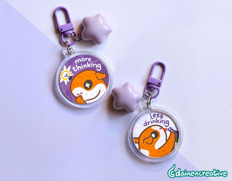 More or Less Keychain Charms - Dainencreative - Pop Culture Larrikin 