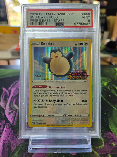Snorlax (Staff) SWSH068 PSA 9 - Sword and Shield Promos - Sword and Shield Foil/Holo C-RA