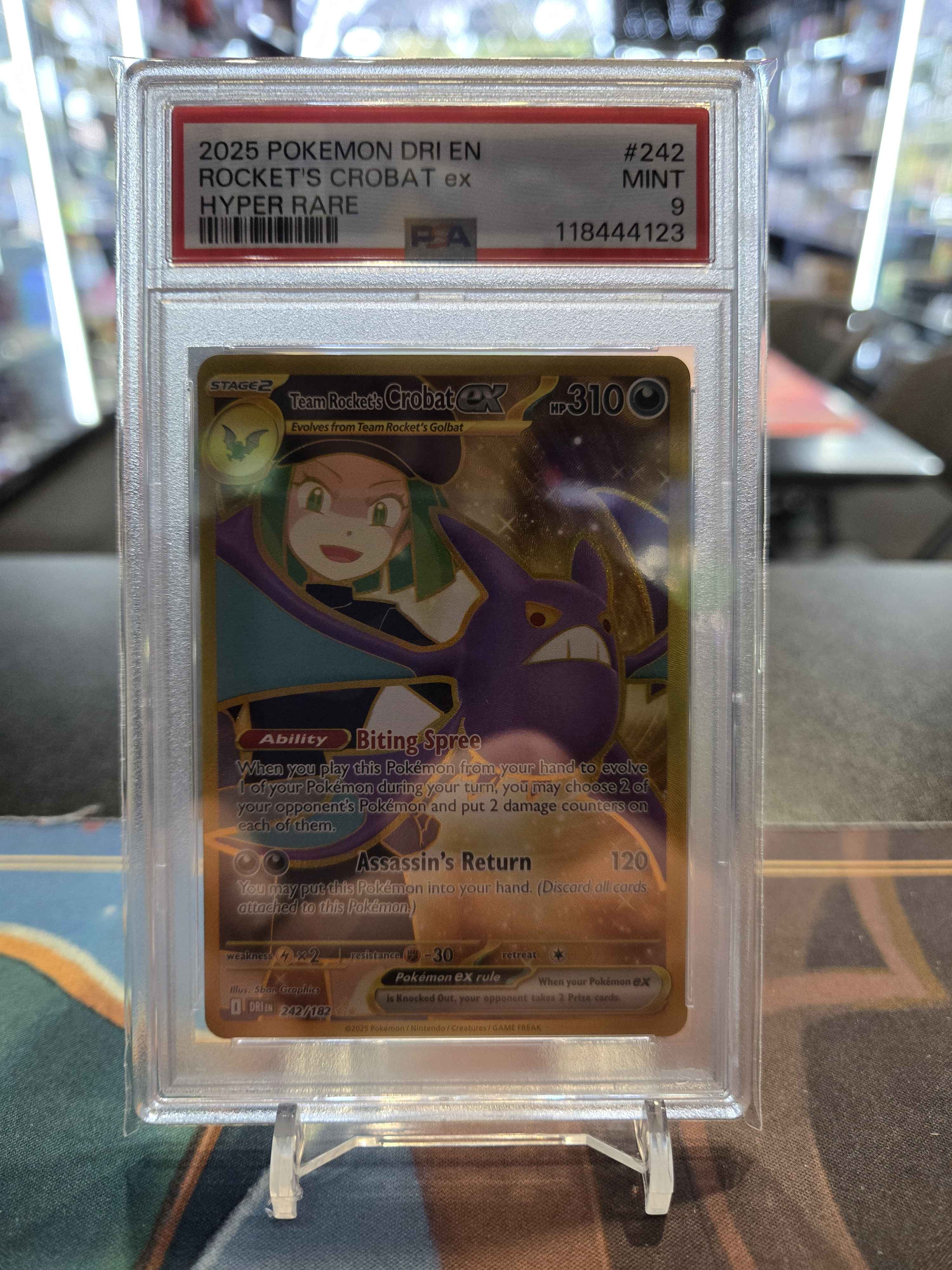 PSA 9 Team Rocket's Crobat ex #242 - Destined Rivals - Scarlet & Violet Series