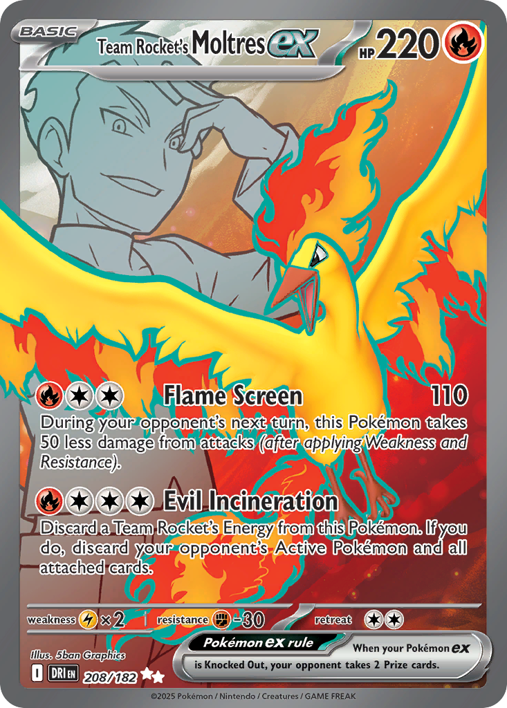 Team Rocket's Moltres ex #208 Destined Rivals en