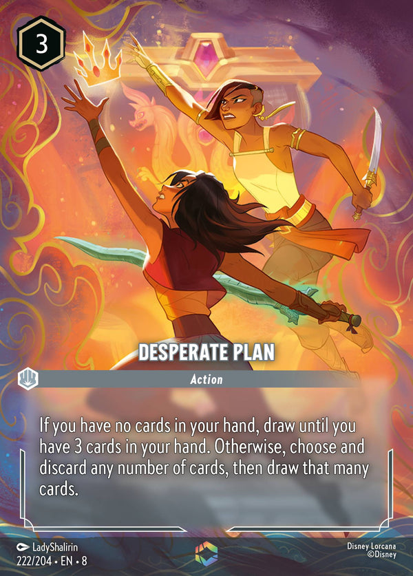 Desperate Plan #222 Vertical Wave Foil S8 The Reign of Jafar EN Disney Lorcana