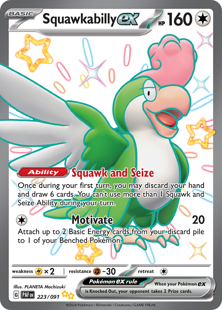 Squawkabilly ex #223 Scarlet & Violet Paldean Fates en