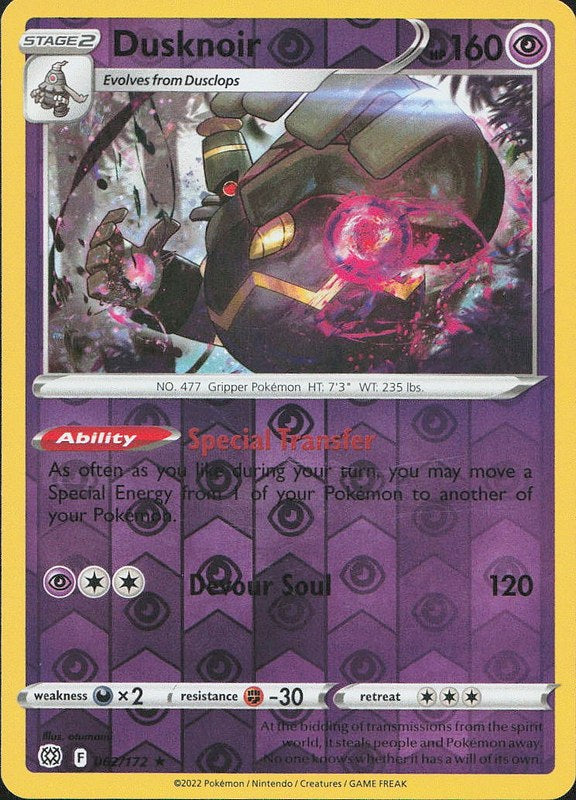 Dusknoir #62 reverse_holo Brilliant Stars en