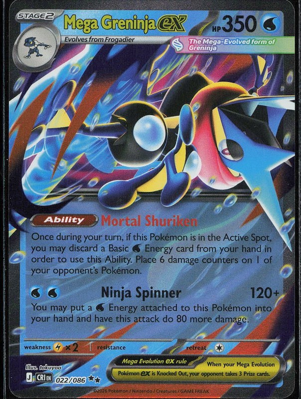 Mega Greninja ex #22 Chaos Rising en