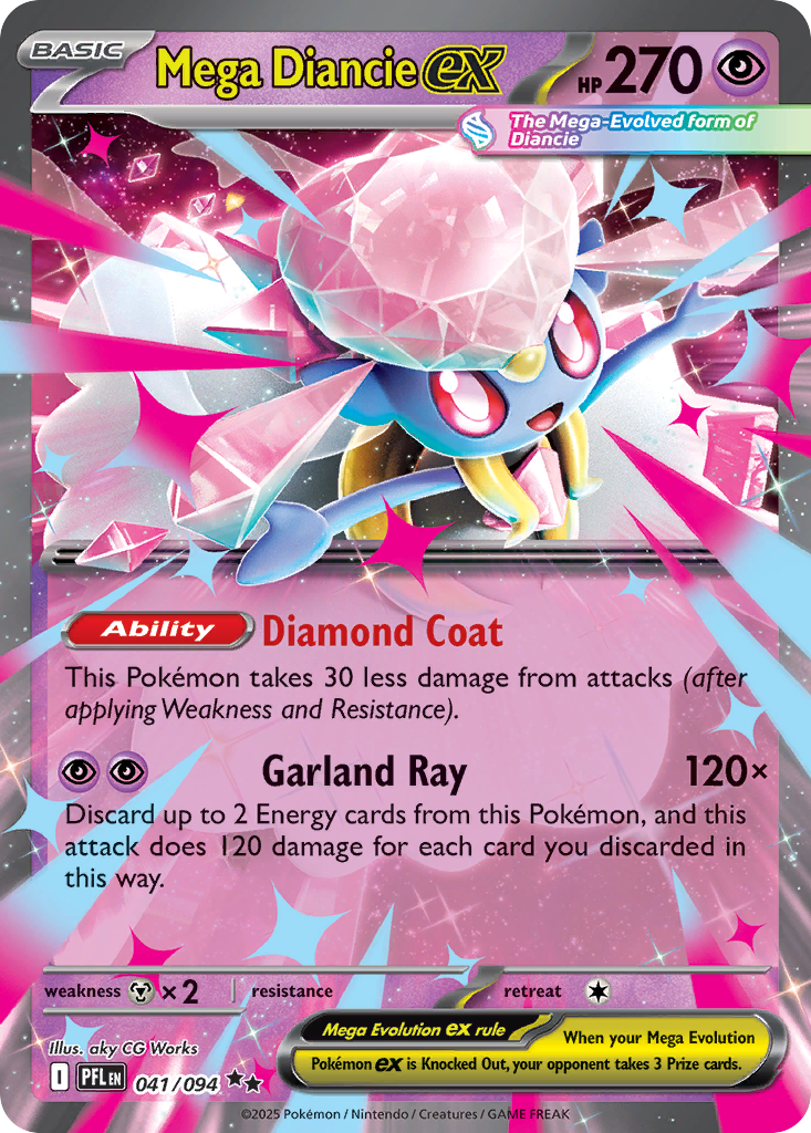 Mega Diancie ex #41 Mega Evolution Series Phantasmal Flames en