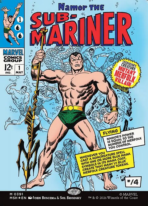 Namor the Sub-Mariner #391 Foil, Borderless MSH Marvel Super Heroes EN MTG