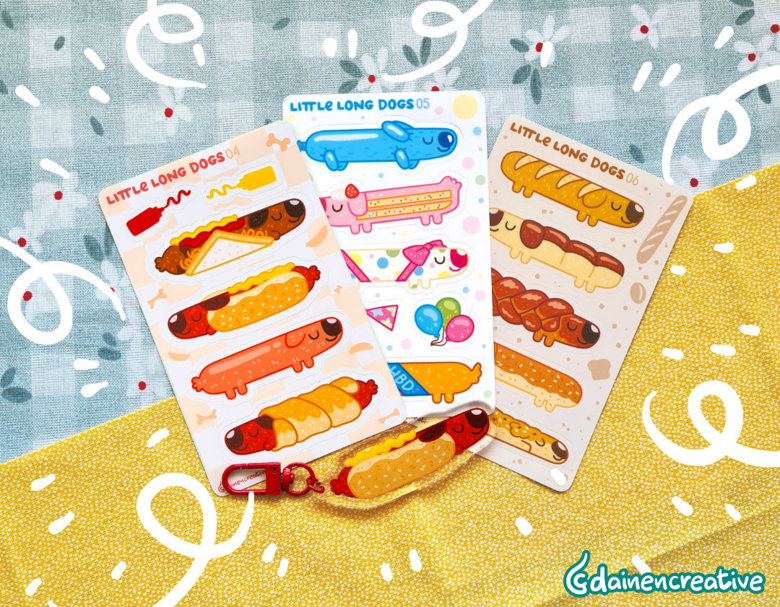 Artist Series - Long Dog Sticker Sheet - Dainencreative - Pop Culture Larrikin 
