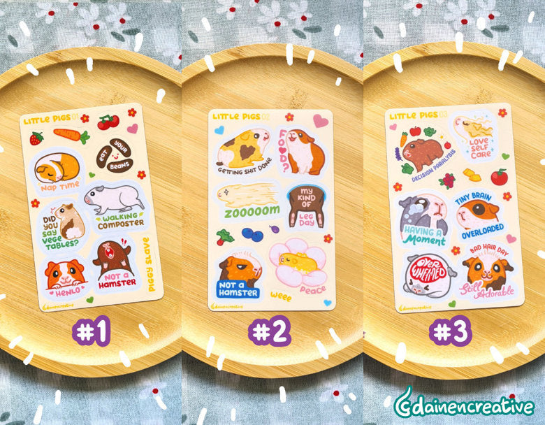 Artist Series - Little Pigs Sticker Sheet - Dainencreative - Pop Culture Larrikin 