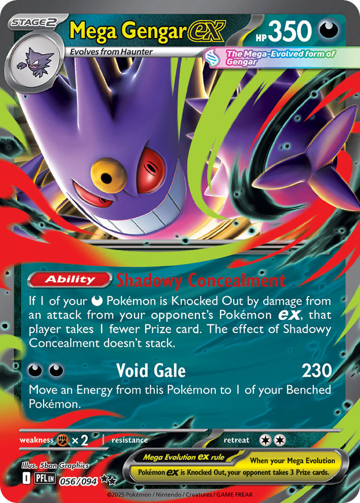 Mega Gengar ex #56 Mega Evolution Series Phantasmal Flames en