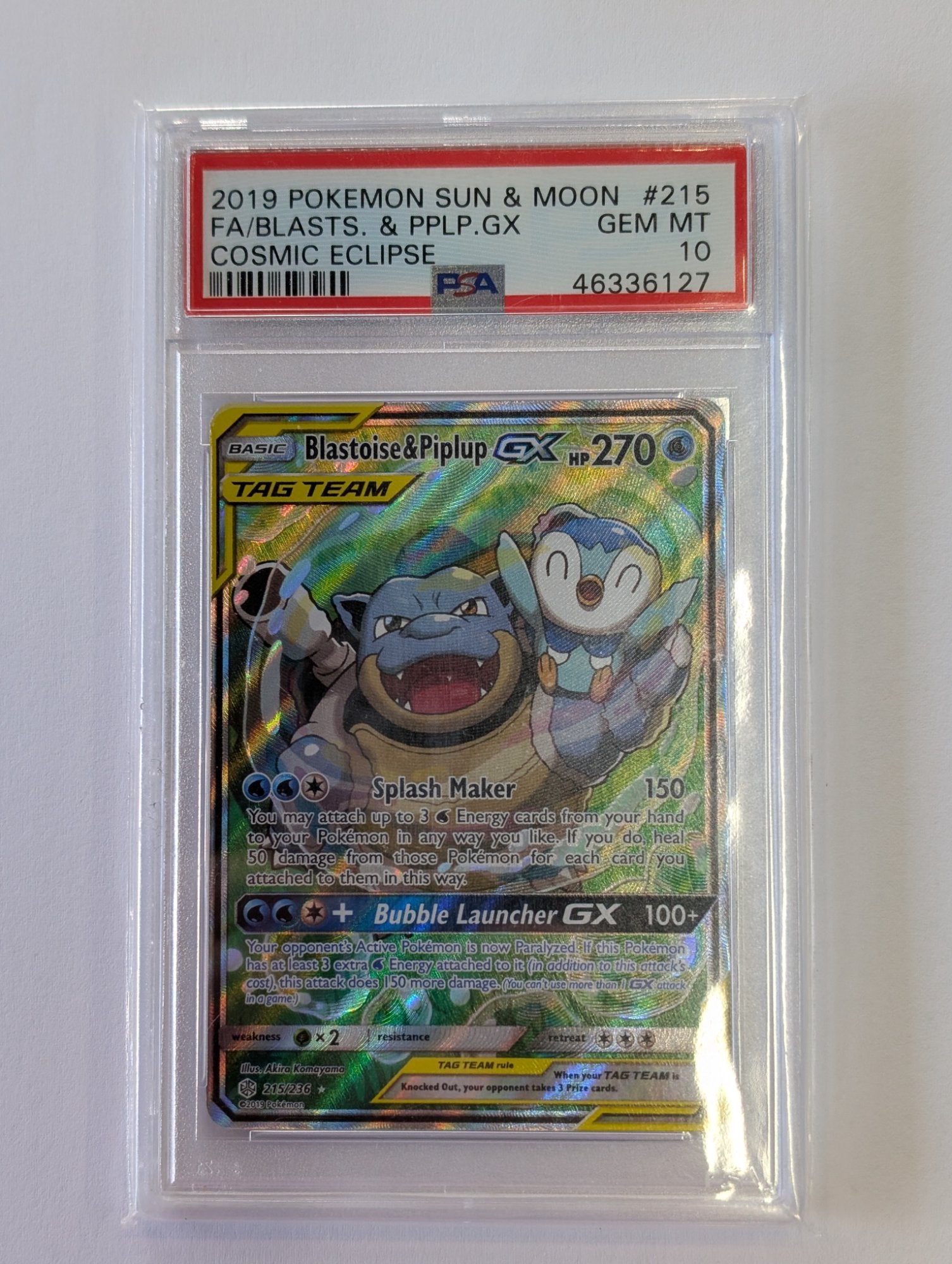 Image of Blastoise and Piplup-GX Cosmic Eclipse (CEC) #215