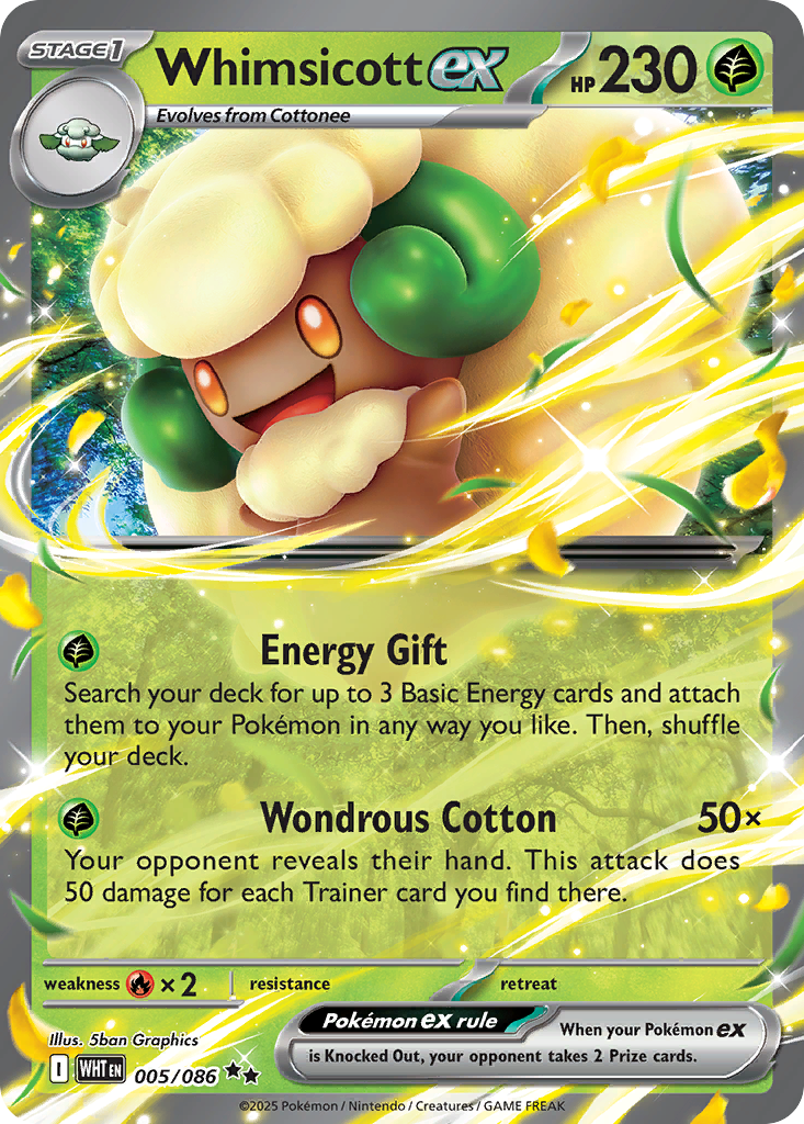 Whimsicott ex #5 White Flare en