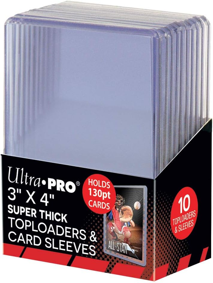 Ultra Pro 3 X 4 Super Thick 130PT Toploader with Thick Card Sleeves 10ct