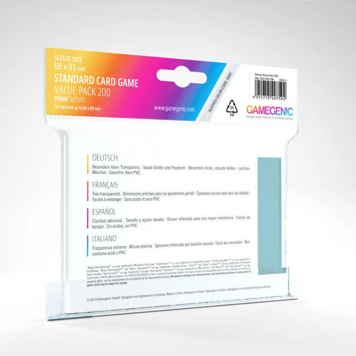 Gamegenic Prime - Standard Card Game Sleeve Value Pack 200
