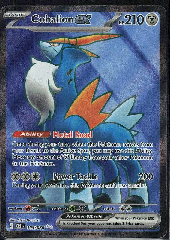 Cobalion ex #103 Chaos Rising en