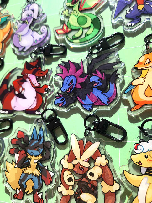 2.5" keychain Pok3pals- @beeflover1_ - Local Artist