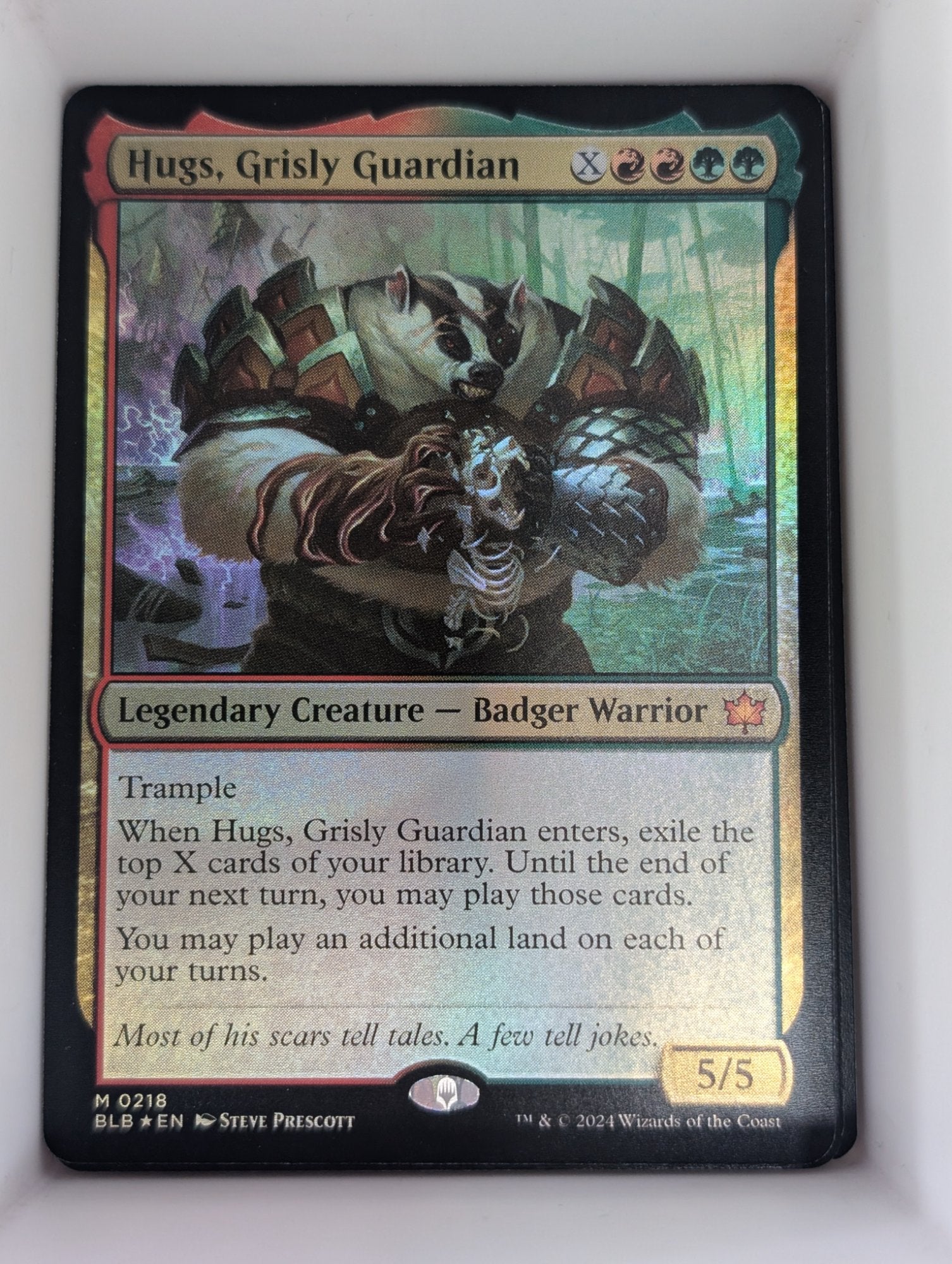 Image of Hugs, Grisly Guardian Bloomburrow (blb) #218