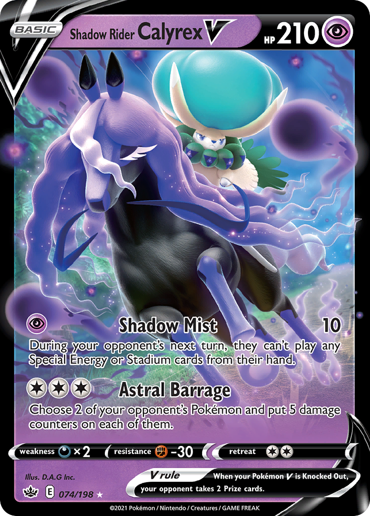 Shadow Rider Calyrex V #74 Chilling Reign en