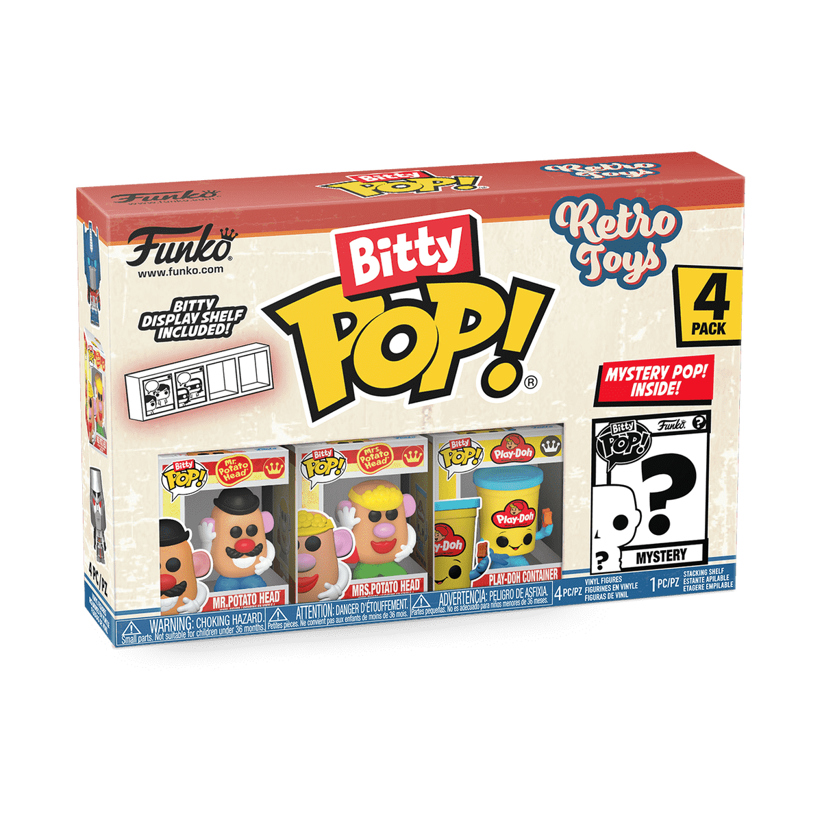 Funko Pop! Bitty Pop! Retro Toys - Mr. Potato Head 4-Pack (Series 1) in window box