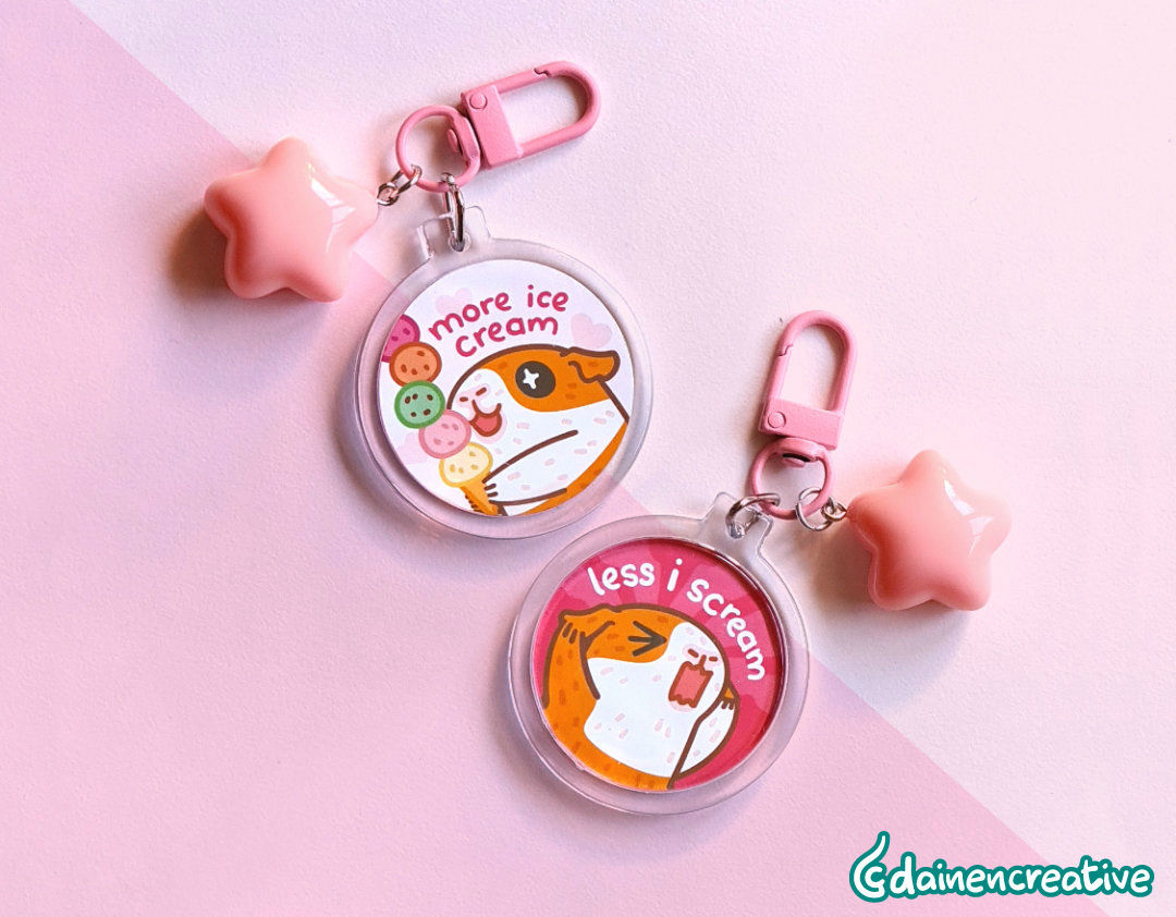 More or Less Keychain Charms - Dainencreative - Pop Culture Larrikin 