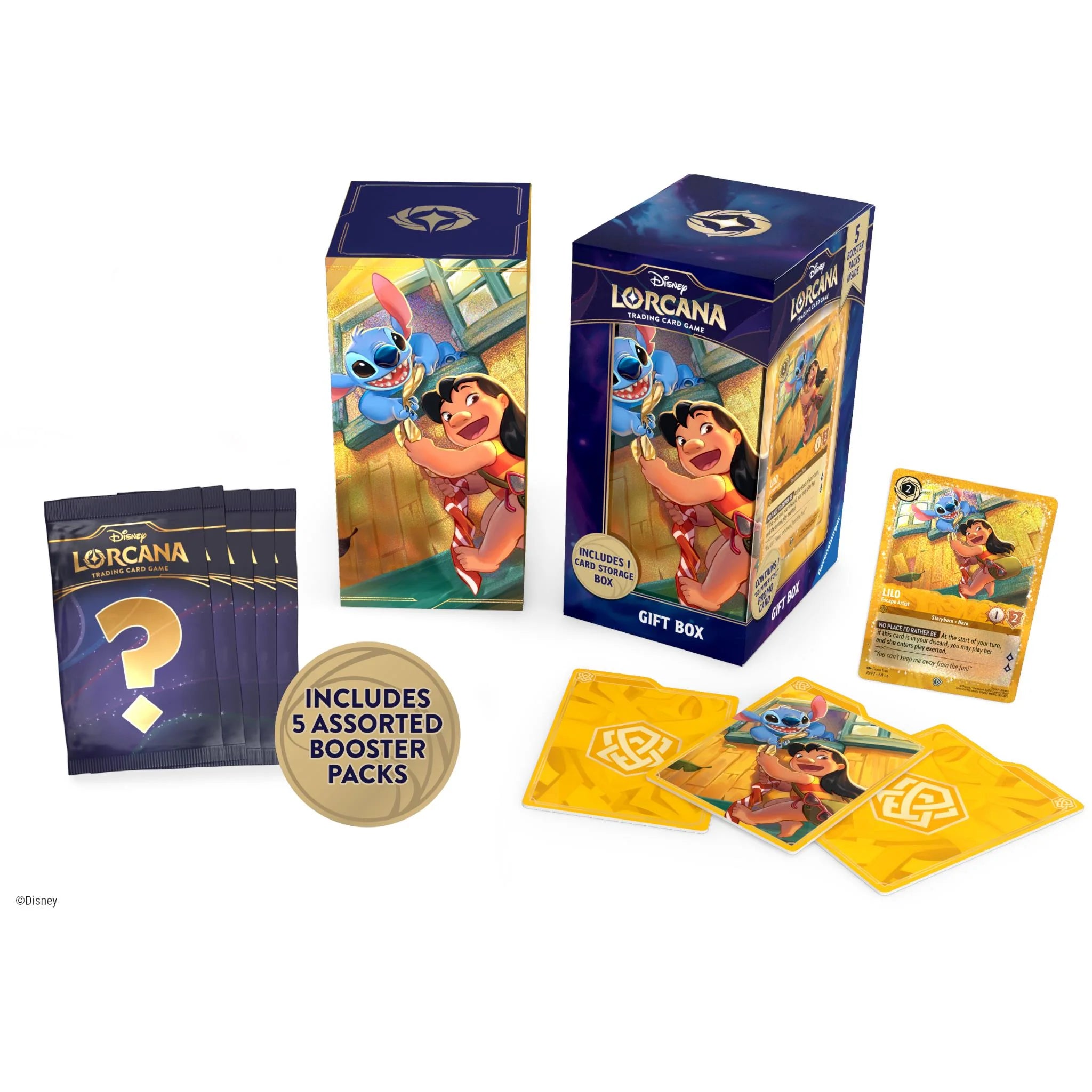 Disney Lorcana Trading Card Game - Lilo Gift Box With Glimmer Foil Promo Card