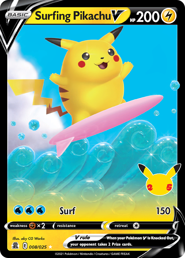 Surfing Pikachu V #8 Celebrations en