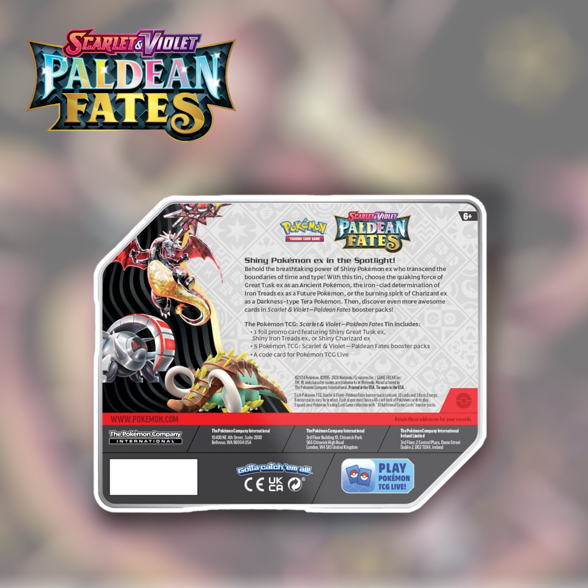 Paldean Fates, Paldean Fates Tin (assorted) - Pokémon TCG: Scarlet & V