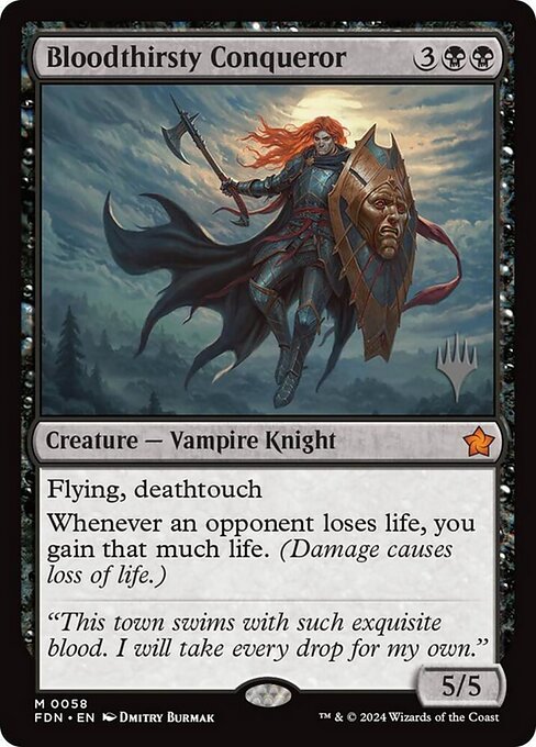 Bloodthirsty Conqueror #58p Stamped PFDN Foundations Promos EN MTG