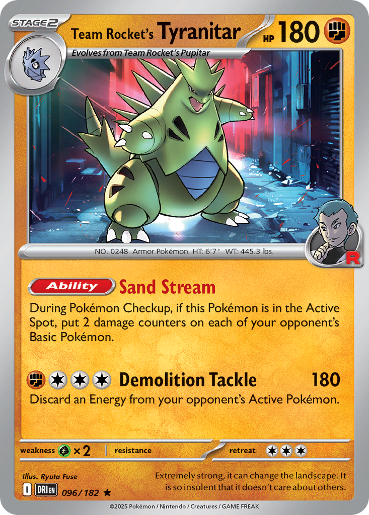 Team Rocket's Tyranitar #96 Destined Rivals en