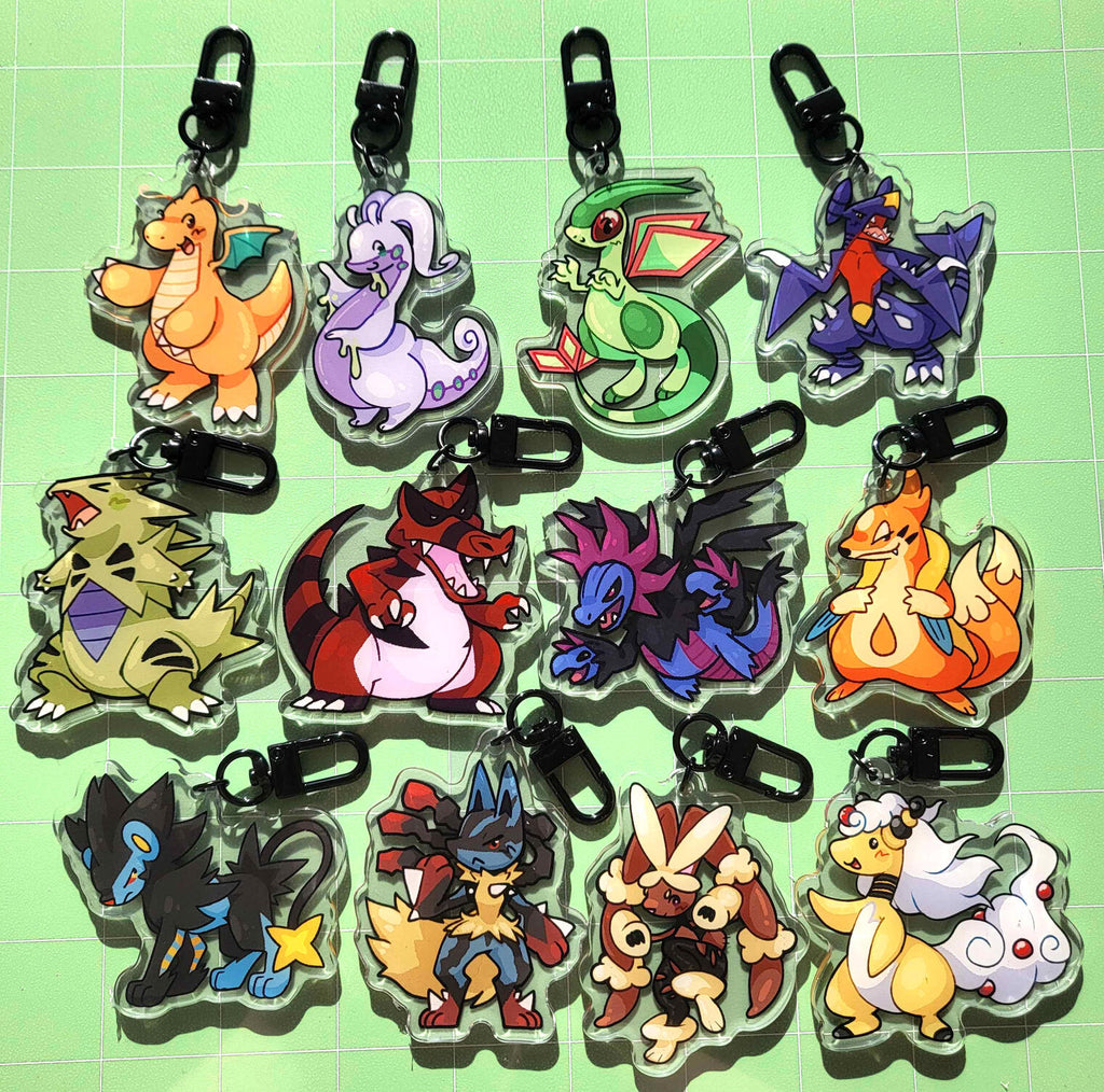 2.5" keychain Pok3pals- @beeflover1_ - Local Artist