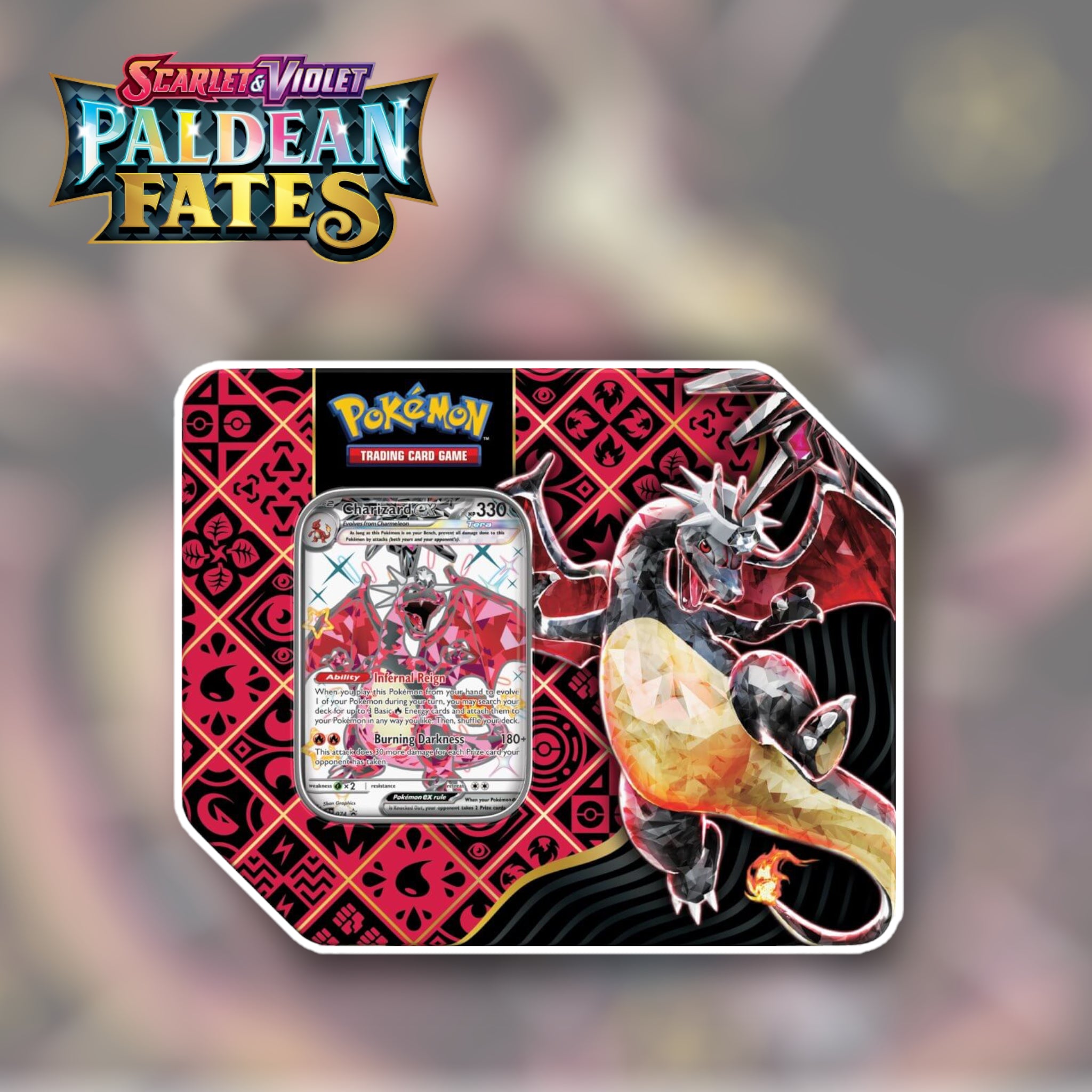 Pokemon TCG: Scarlet & Violet Paldean Fates 4-Packs Tin Bundle